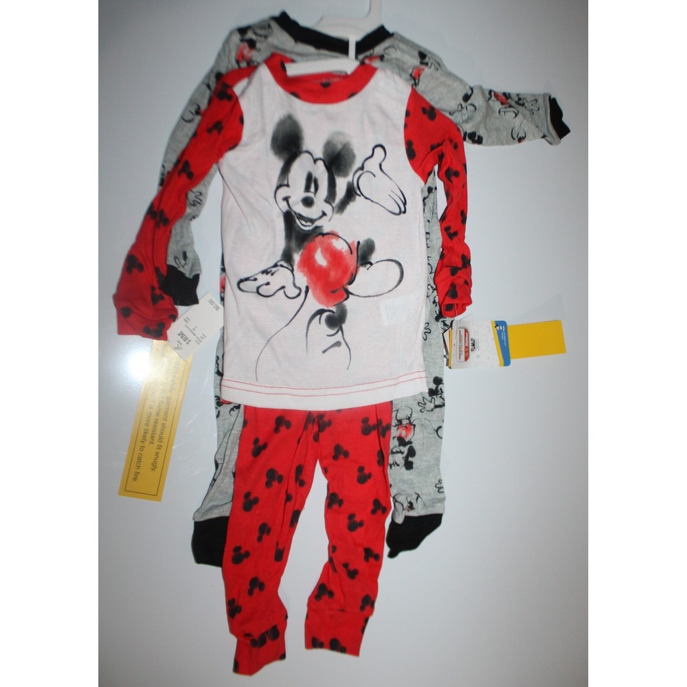 Disney Toddler Girls /Boys 4pc Mickey Mouse Snug Fit Pajama Set - 18 months